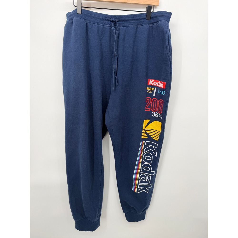 Kodak Jogger Sweatpants Mens 3XL Navy Blue Good Fleece Relaxed Fit Pockets